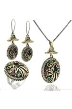 Semazen Serisi Gümüş Otantik Kadın Üçlü Set Takı