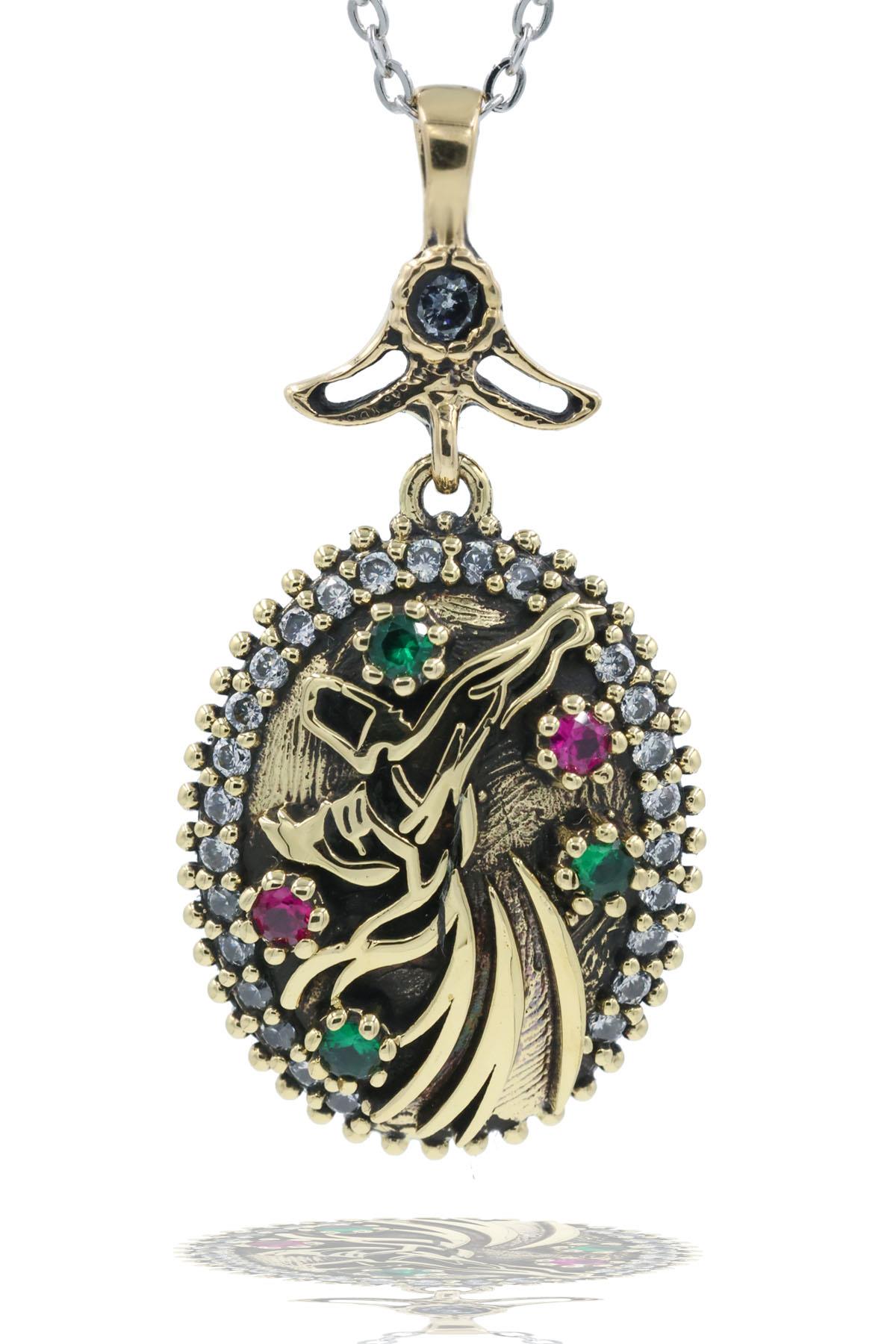 Semazen Serisi Gümüş Otantik Bayan Kolye Motifli