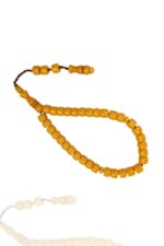 Sıkma Serisi Turuncu Sarı Bilek Boy Kehribar Tesbih Sistem Püsküllü