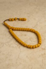 Sıkma Serisi Turuncu Sarı Bilek Boy Kehribar Tesbih Sistem Püsküllü