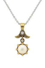 Söğütlü Serisi Gümüş Doğal İnci Taşlı Bayan Kolye