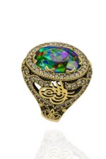 Sultani Serisi Mistik Topaz Taşlı Otantik 925 Ayar Gümüş Kadın Yüzük