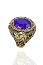 Sultani Serisi Mor Ametist Taşlı Otantik 925 Ayar Gümüş Kadın Yüzük