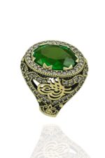 Sultani Serisi Yeşil Yeşim Taşlı Otantik 925 Ayar Gümüş Kadın Yüzük