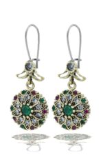 Verde Serisi Renkli Taşlı Gümüş Üçlü Set Otantik Takı Ayarlanabiilir Yüzüklü