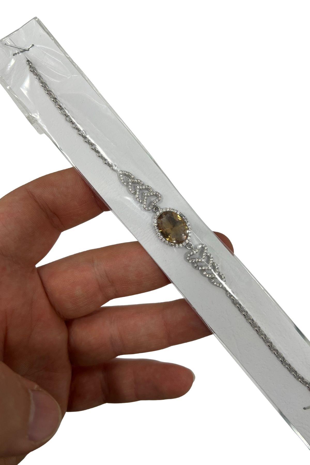 Oval Kesim Zultanit Taşlı Ayarlanabilir Kadın 925 Ayar Gümüş Bileklik