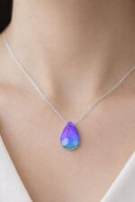 Damla Model His Taşı Isıya Göre Renk Değiştiren Gümüş Kolye