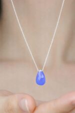 Damla Model His Taşı Isıya Göre Renk Değiştiren Gümüş Kolye